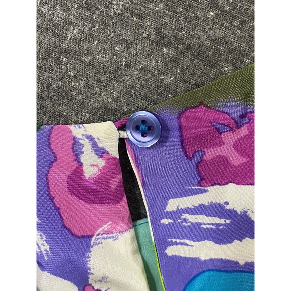 Diane Von‎ Furstenberg Silk Blouse Womens Large Colorful Floral Abstract Luxury - Picture 11 of 14